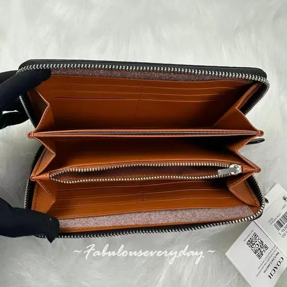 Disney X Coach Essential Accordion Zip Wallet In Leather Black CQ783 Mickey NWT - Picture 7 of 8